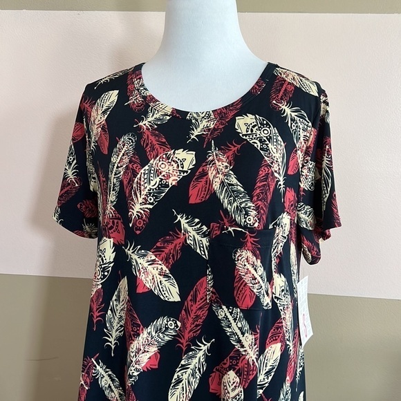 LuLaRoe Women's Cream and Navy Dress - Picture 2 of 7